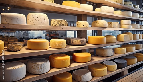 cheeses in shop