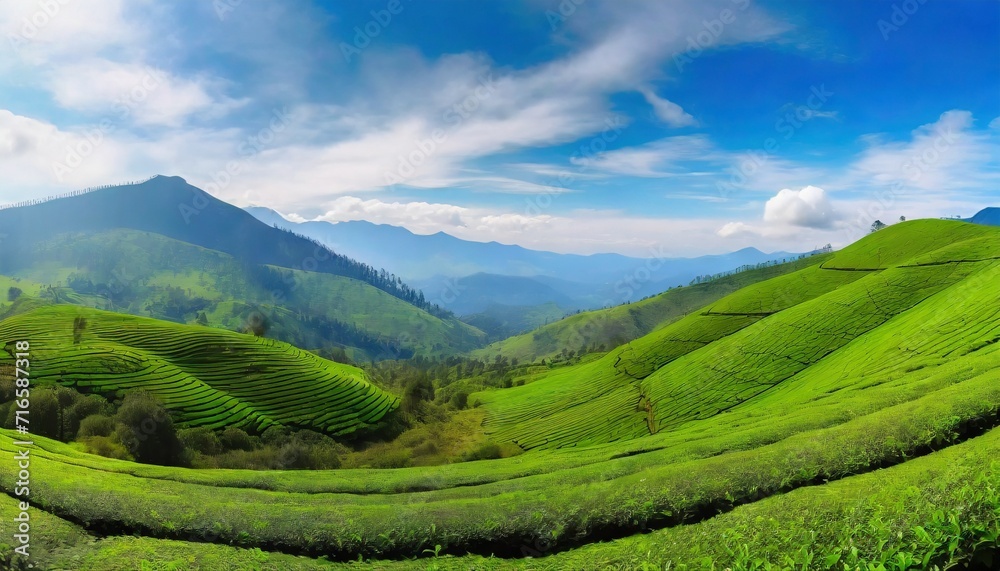 green hills of tea plantations in munnar