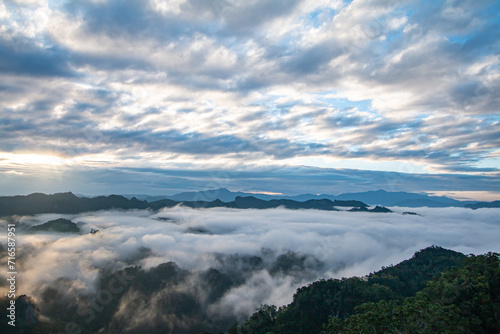 beautiful mountain mist sky scenery