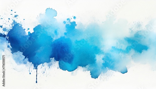 blue watercolor stain on background photo