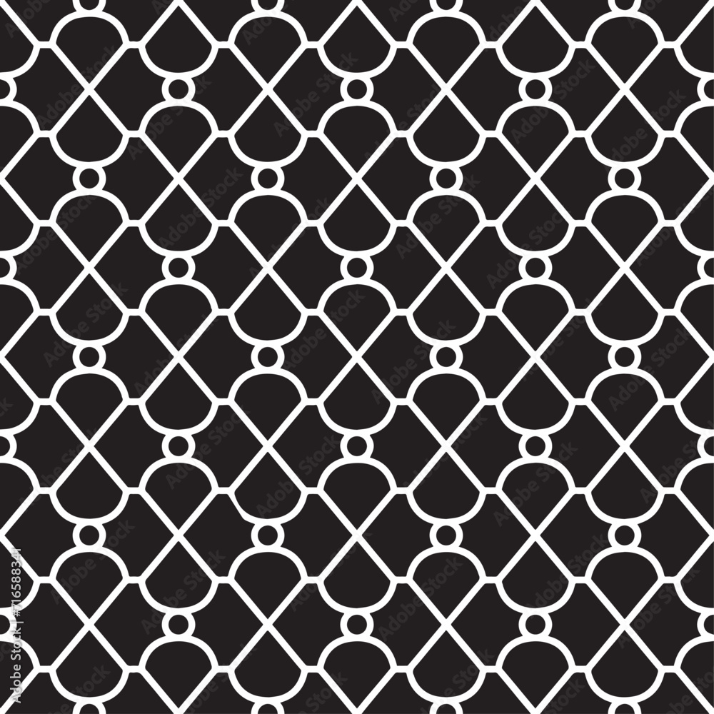 Fototapeta premium Abstract geometric pattern in Arabian style with wavy lines A seamless vector background