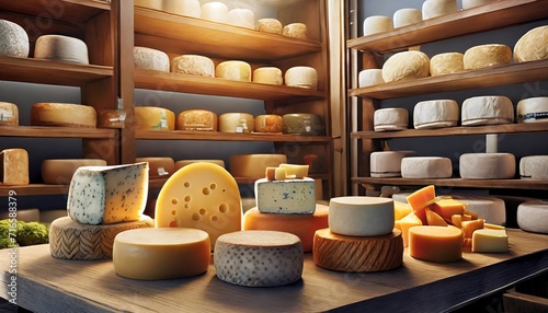 cheeses in shop