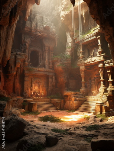 ruin of an ancient temple in a cave © Евгений Высоцкий