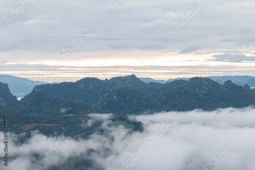 beautiful mountain mist sky scenery © noppakit rattanathon