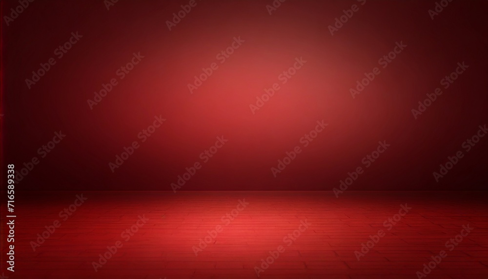 abstract illustration background texture of beauty dark and light clear red gradient flat wall and floor in empty spacious room
