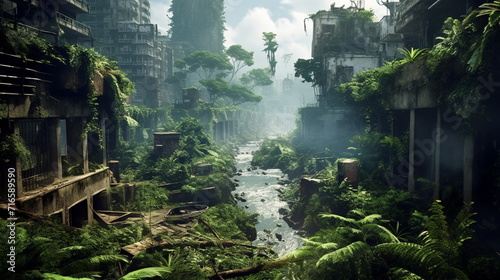ruins of an ancient city overgrown with jungle © Евгений Высоцкий