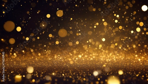 scattered golden particles on a dark background fest
