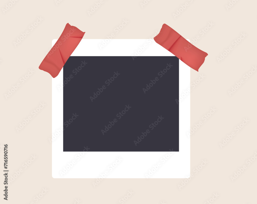 Photo frame duct taped. Image border with scotch. Vector illustration Photo frame duct taped. Image border with scotch. Vector illustration