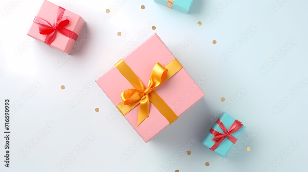 Gift box background with copy space for Christmas gifts, holidays or birthdays Gift box background with copy space for Christmas gifts, holidays or birthdays