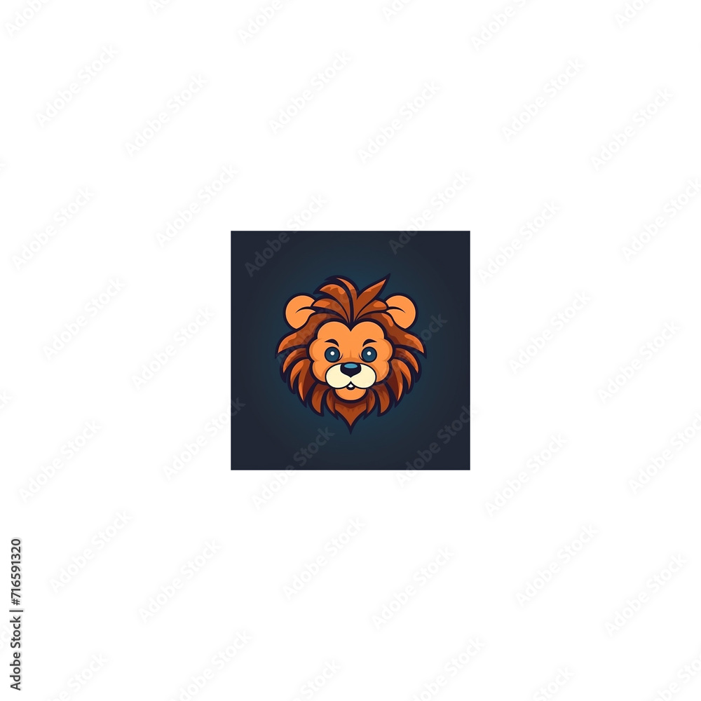 Obraz premium cute lion design logo