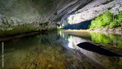 underground river in clearwater cave gunung mulu national park borneo malaysia photo