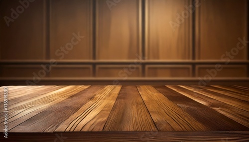 wooden table surface product placement