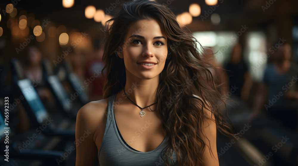 Beautiful woman training at the gym