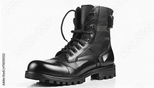 black army boot isolated on white background