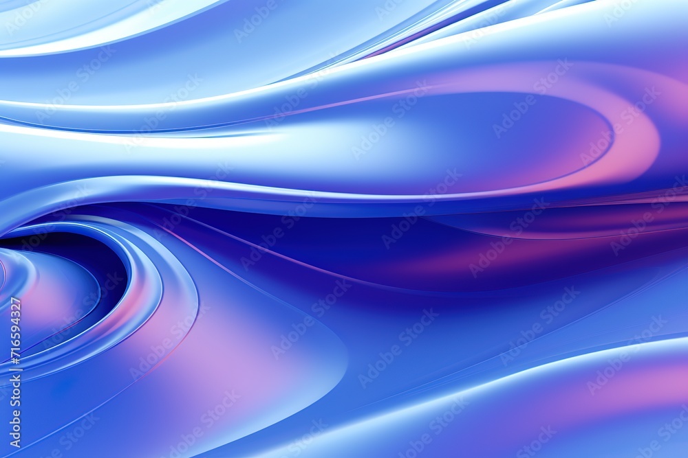 Fototapeta premium Luminous Illusions 3D Hypnotic Dance of Translucent Glass Ribbons and Dynamic Holographic Waves on a Whimsical White Abstract Backdrop,