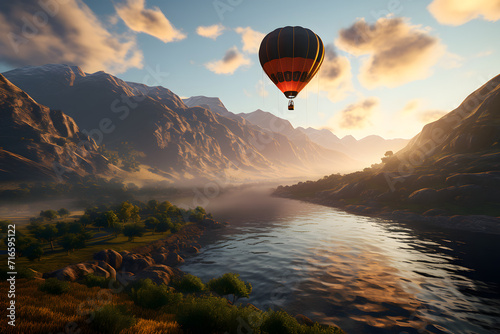 Colorful hot air balloons f...