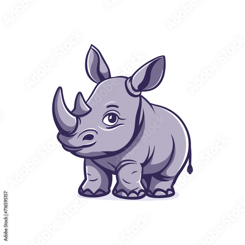 cute Rhino Logo cartoon