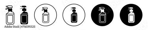 cleansing spray icon sign set in outline style graphics design