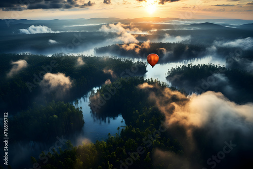 Colorful hot air balloons f...