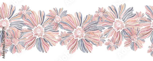 Wallpaper Mural A decorative border of branches is highlighted on a white background. A pattern of leaves. Vector illustration. For nature, eco and design. Hand-drawn plants, a frame for a postcard. Torontodigital.ca