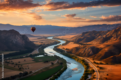 Colorful hot air balloons f...