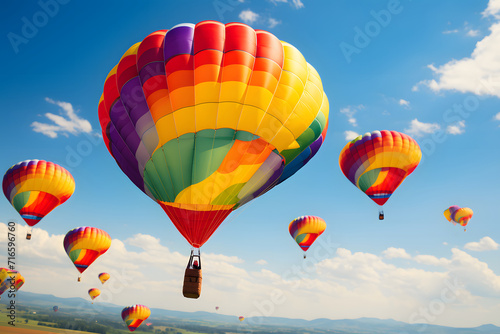 Colorful hot air balloons f...