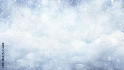 white background, snow blurred, snowflakes empty copy space, blank winter christmas letter postcard design © kichigin19