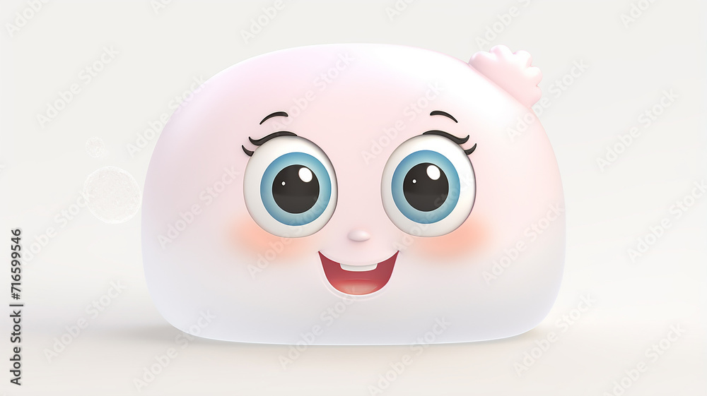 shampoo soap cartoon funny abstract children's personage bottle with a smile and eyes isolated on a white background