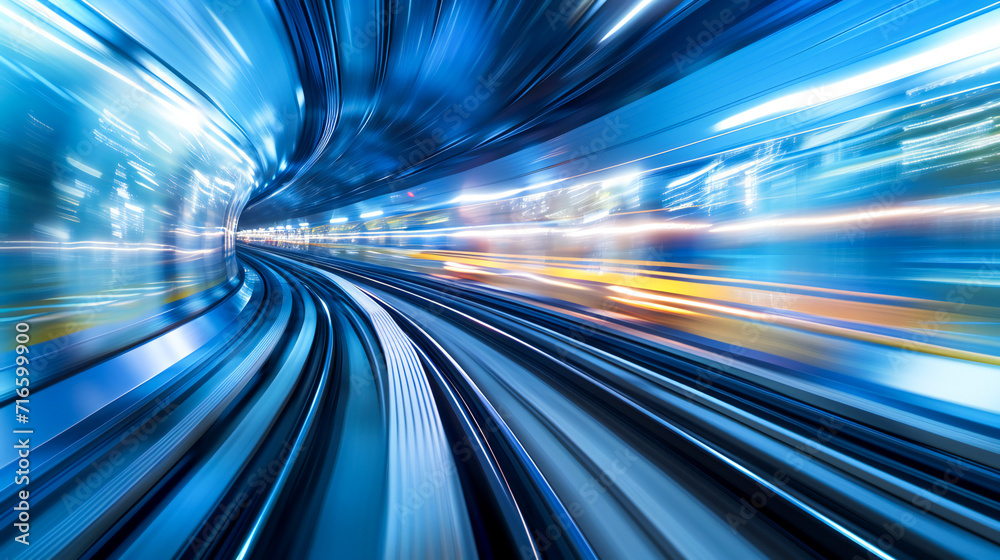 Acceleration speed on the railroad. Light and stripes fast motion blur. Acceleration speed on the railroad. Light and stripes fast motion blur.