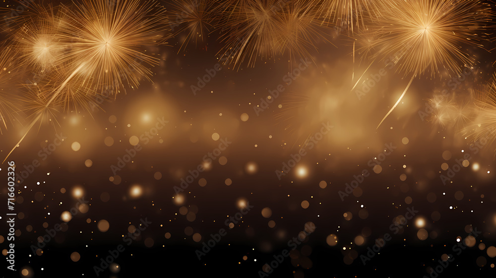 Fototapeta premium Beautiful creative holiday background with fireworks and sparkles