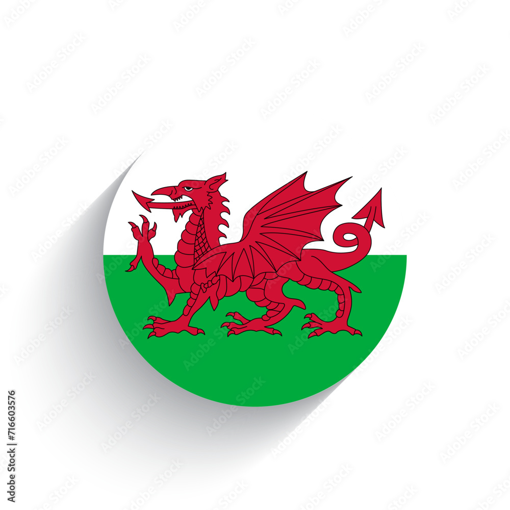 National flag of Wales icon vector illustration isolated on white background. National flag of Wales icon vector illustration isolated on white background.