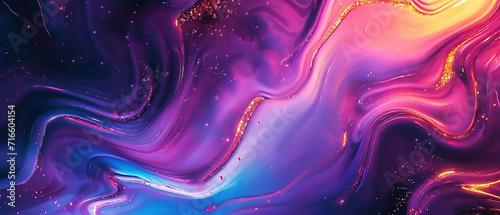Abstract background with waves feel Lava Vivid color Purple Holograms, sea liquid wave, Background ultrawide 21:9