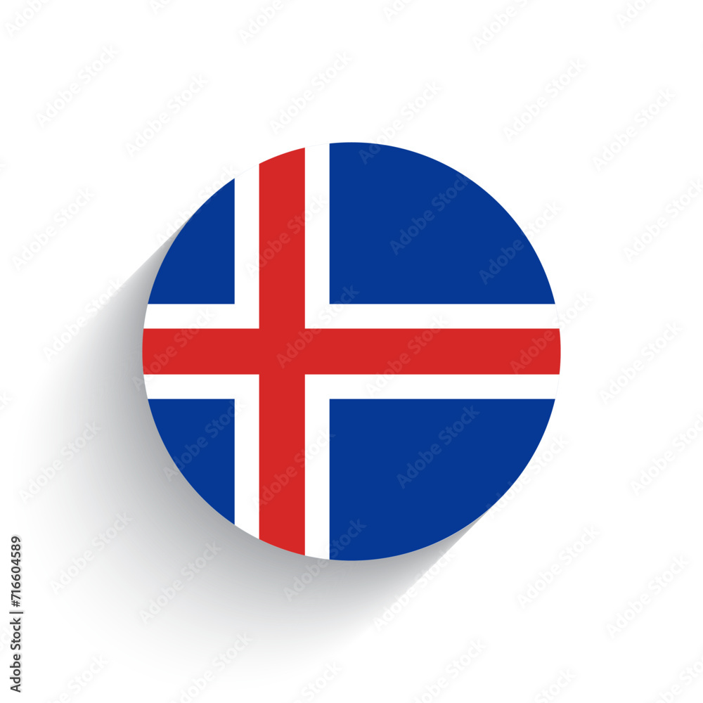 National flag of Iceland icon vector illustration isolated on white background.