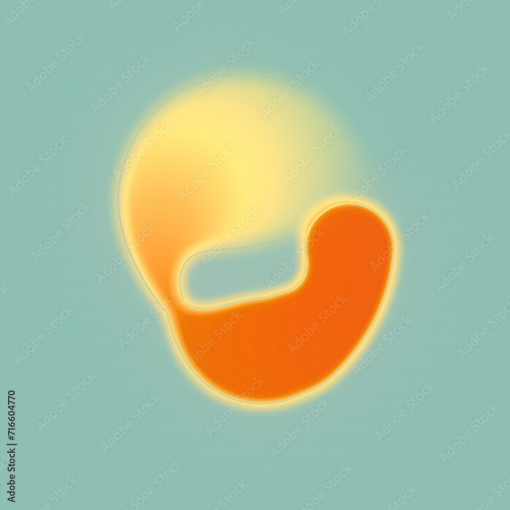 Bold abstract and flowing geometric shape in orange color. 3d rendering digital illustration Bold abstract and flowing geometric shape in orange color. 3d rendering digital illustration