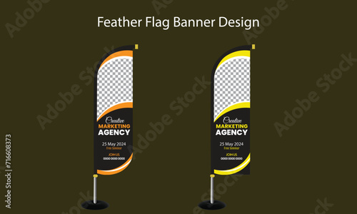 Corporate Business wave feather flag design