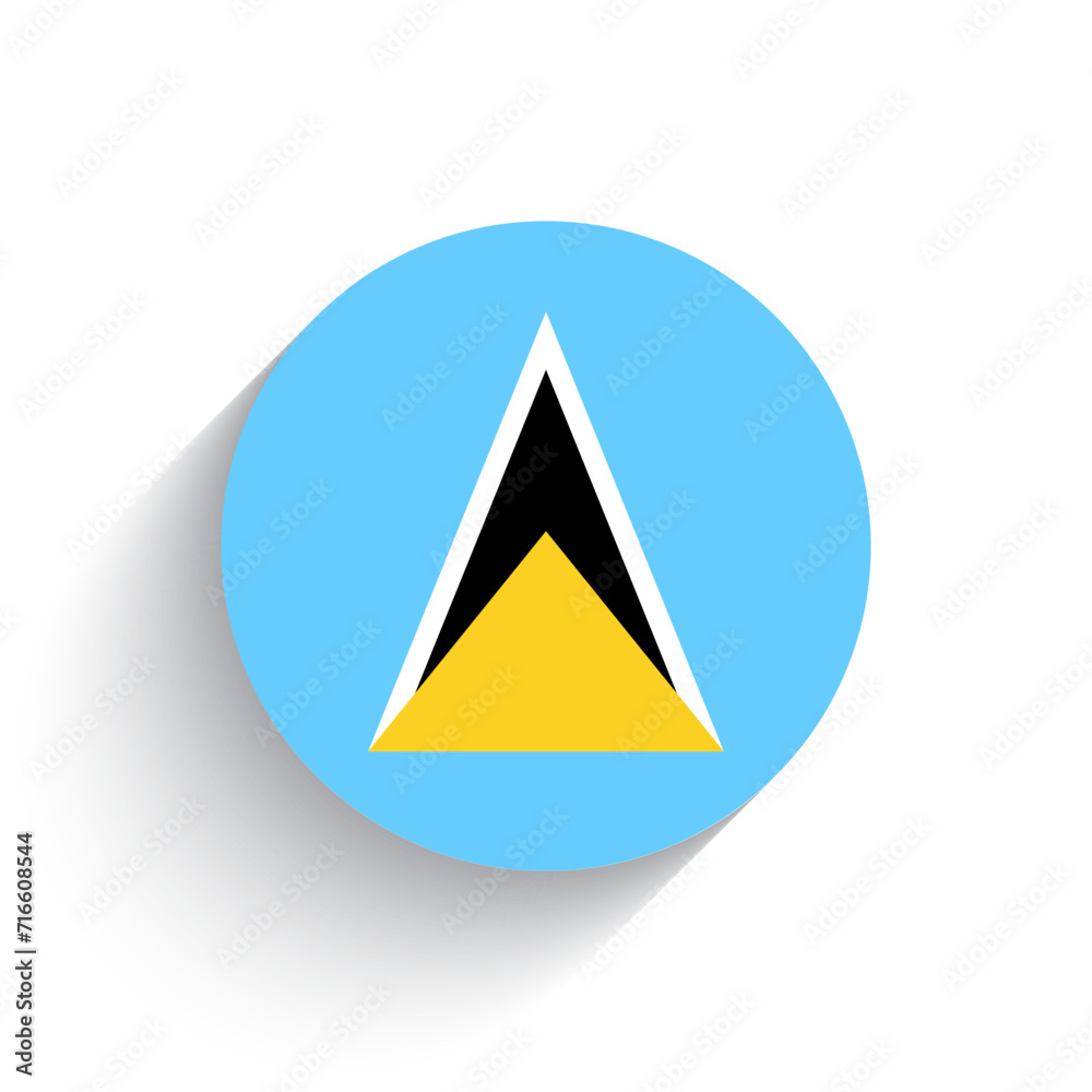 National flag of Saint Lucia icon vector illustration isolated on white background. National flag of Saint Lucia icon vector illustration isolated on white background.