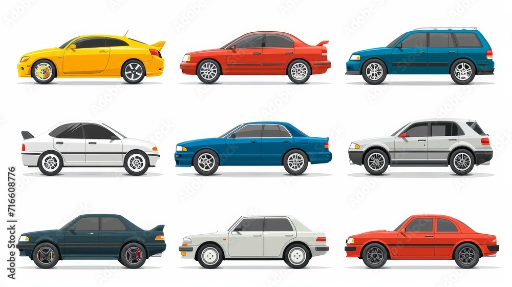 Set of cars isolated on white background Set of cars isolated on white background