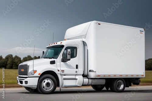White transportation Truck. Generated AI