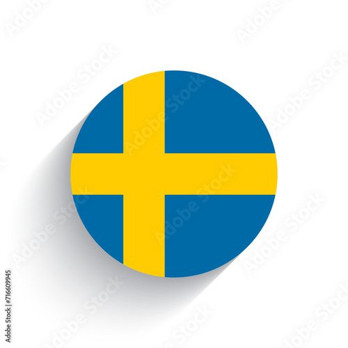 National flag of Sweden icon vector illustration isolated on white background.