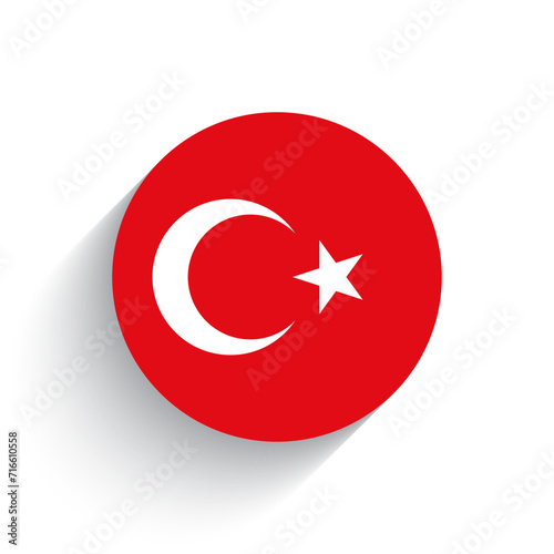 National flag of Turkey icon vector illustration isolated on white background.