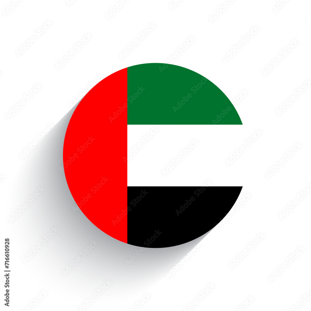 National flag of United Arab Emirates icon vector illustration isolated on white background. National flag of United Arab Emirates icon vector illustration isolated on white background.
