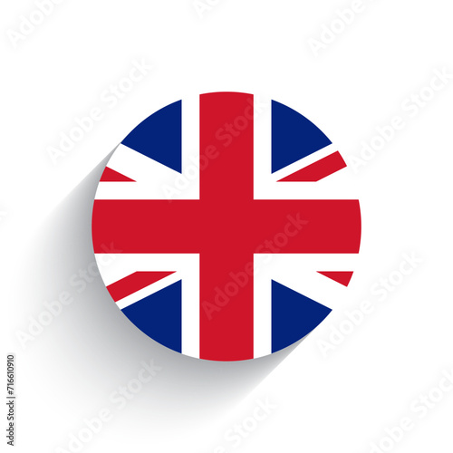 National flag of United Kingdom vector illustration isolated on white background.