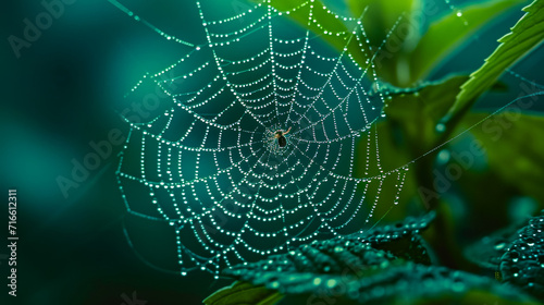 Raindrops cling to a spider's delicate web, transforming it into a glistening masterpiece, emphasizing the intricate connection between nature's elements and its inhabitants © Дмитрий Симаков