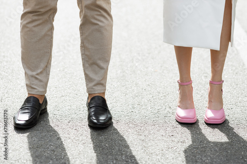 Elegant Couples Footwear on a Sunny Day
