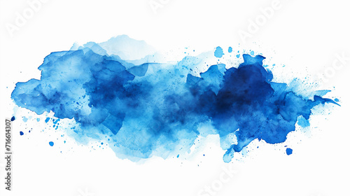 Blue watercolor stain, design element. Generative AI