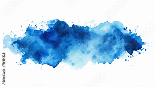 Blue watercolor stain, design element. Generative AI