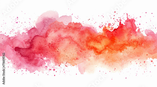Peach color watercolor stain  design element. Generative AI