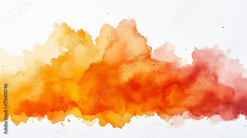 Orange watercolor stain, design element. Generative AI