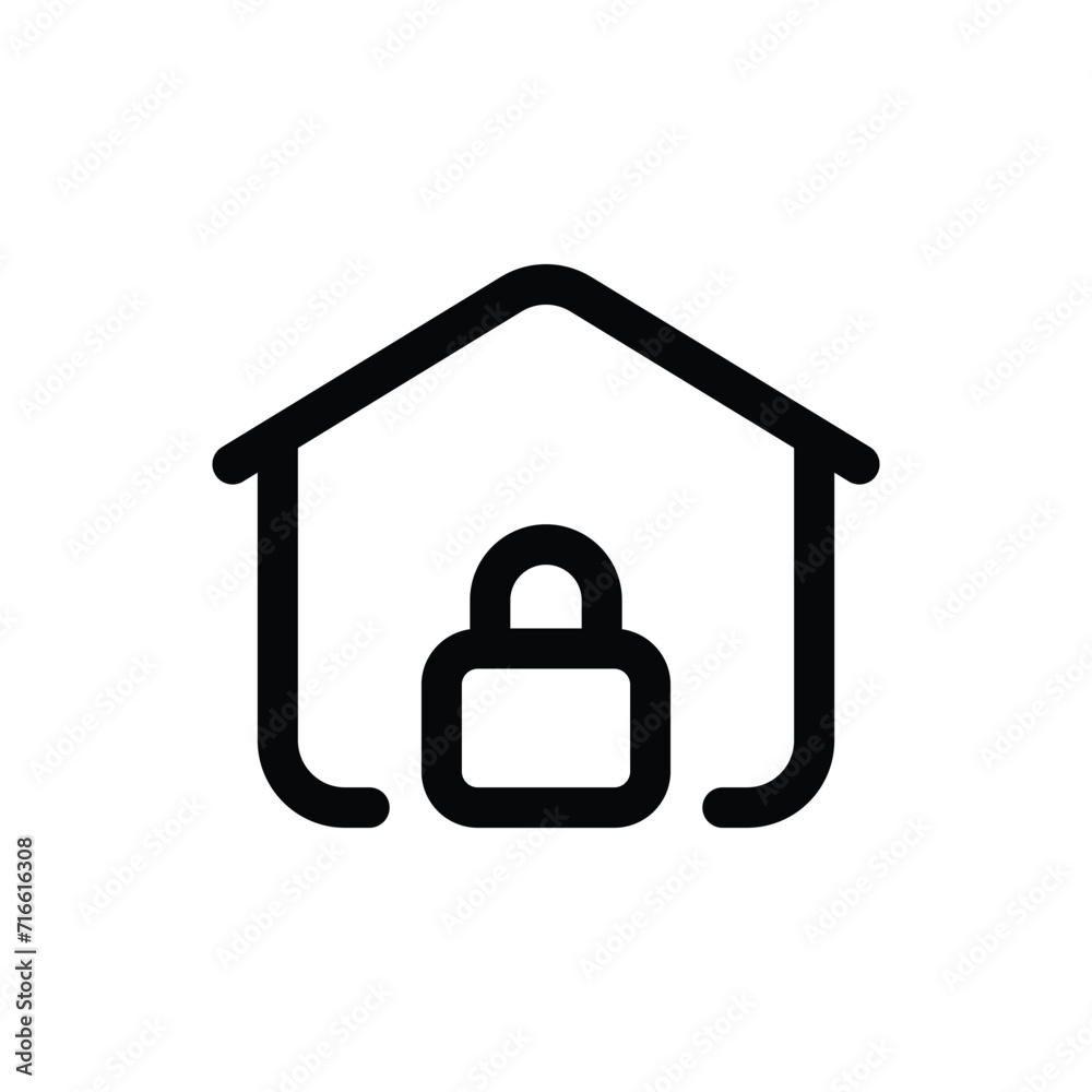 Home Security icon in trendy outline style isolated on white background. Home Security silhouette symbol for your website design, logo, app, UI. Vector illustration, EPS10. Home Security icon in trendy outline style isolated on white background. Home Security silhouette symbol for your website design, logo, app, UI. Vector illustration, EPS10.