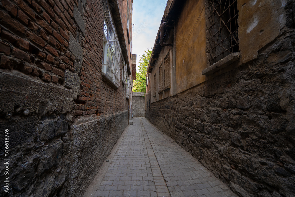 Narrow streets in Sur district of Diyarbakir.
